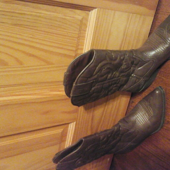 Brown cowboy boots