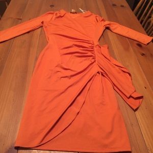 Venus dress side ruffle detail