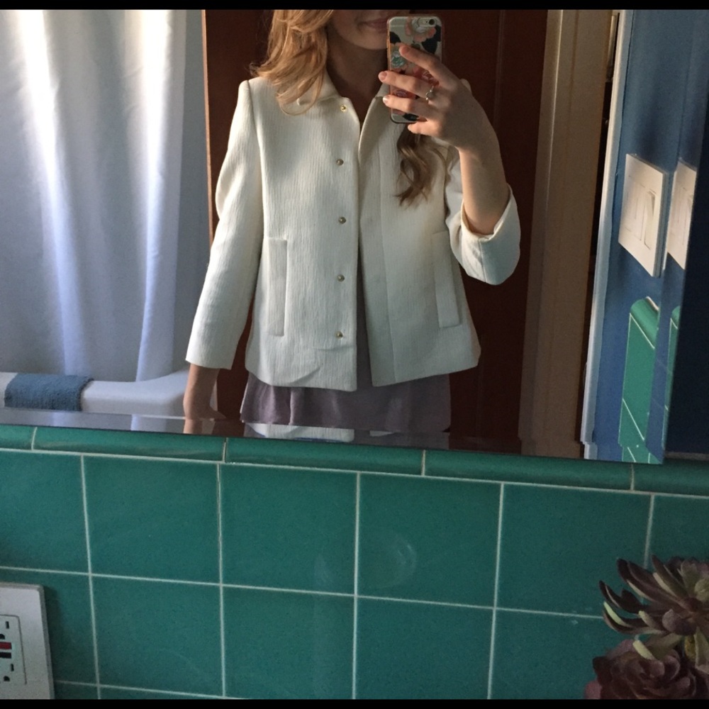 Zara off white short coat