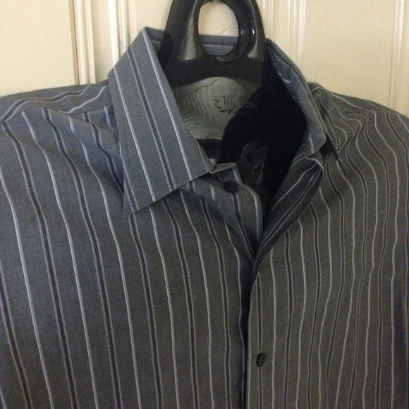 EUC Men's Kenneth Cole Striped Dress Shirt 16 x 34
