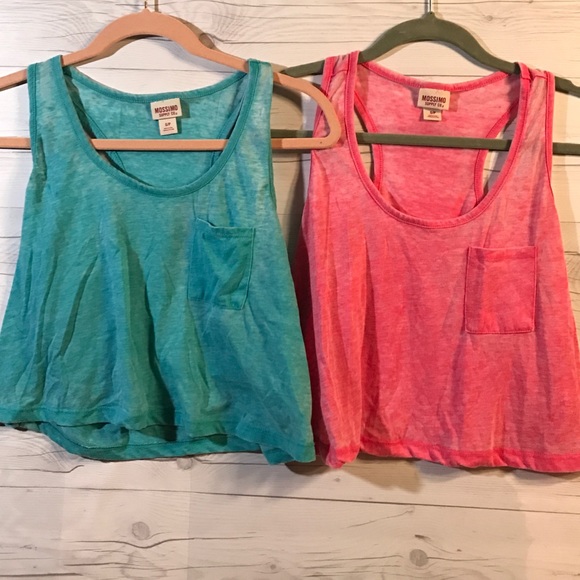 Set of TWO racer back crop tops