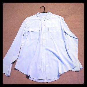 Equipment Femme M powder blue silk blouse