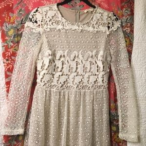Vintage looking Lace Cream Crochet dress