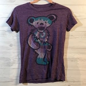 Purple Heathered Ladies Grateful Dead Bear T-Shirt