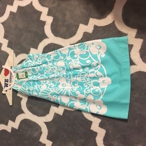 Never worn Lily Pulitzer aqua and white dress