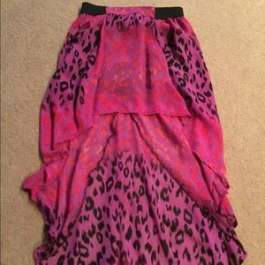Cheetah high-low skirt
