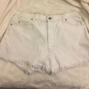 White Jean Shorts
