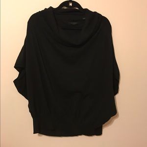 All saints black short sleeve cowl Neck sweater l