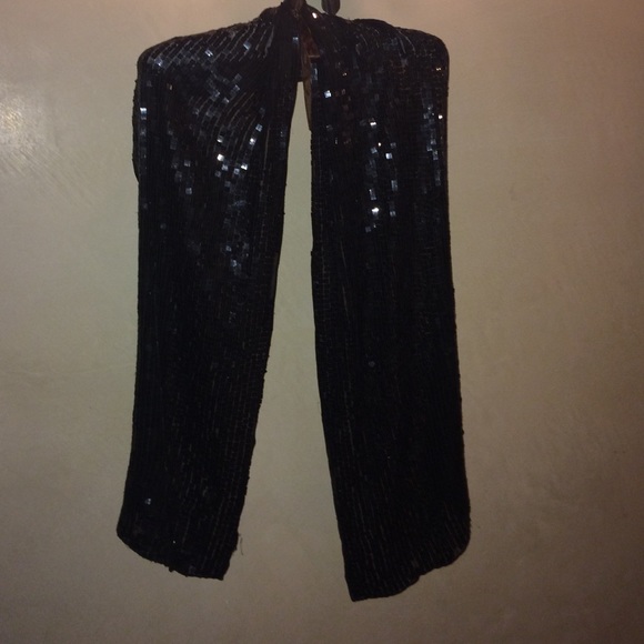 Bebe Black Square Sequence Shawl - image 1