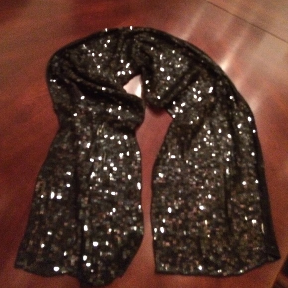 Bebe Black Square Sequence Shawl - image 2