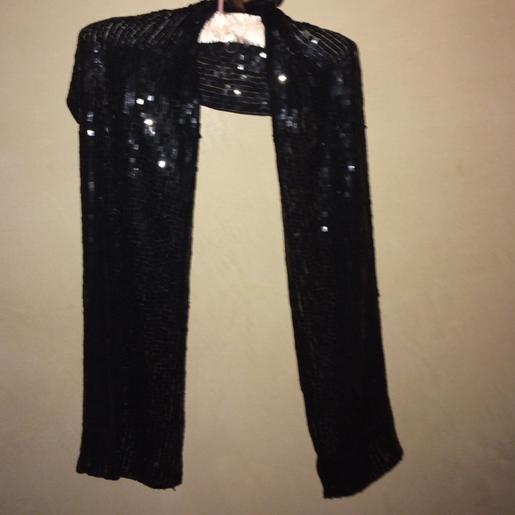 Bebe Black Square Sequence Shawl - image 4