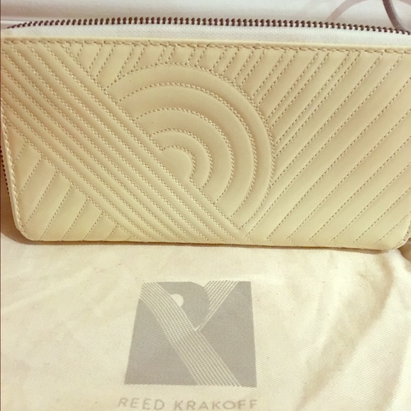 Reed Krakoff Patent Cream Leather Wallet.
