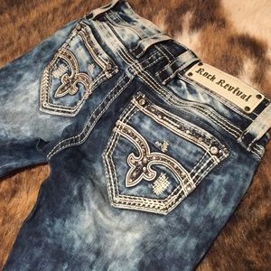 Rock revival skinny jeans acid wash size 23