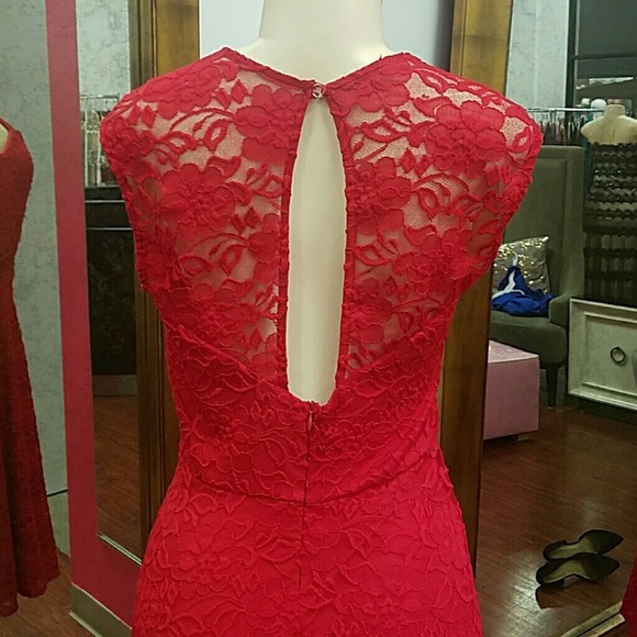 BOGO-Red lace dress cap sleeve pinup style dress - Picture 4 of 4