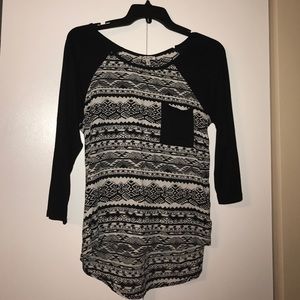 Aztec high-lo shirt
