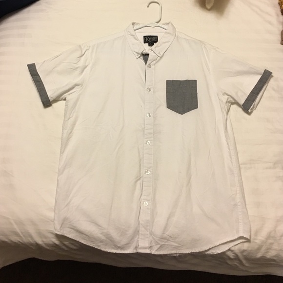 White and grey collared shirt