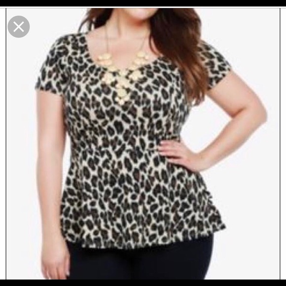 Torrid cheetah peplum shirt plus size
