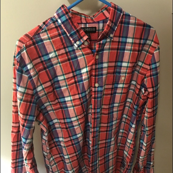 Express Other - Express Button Down Plaid Shirt
