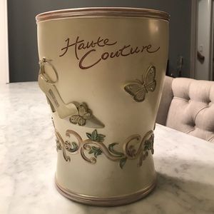 Hand painted trash can for bedroom / bathroom