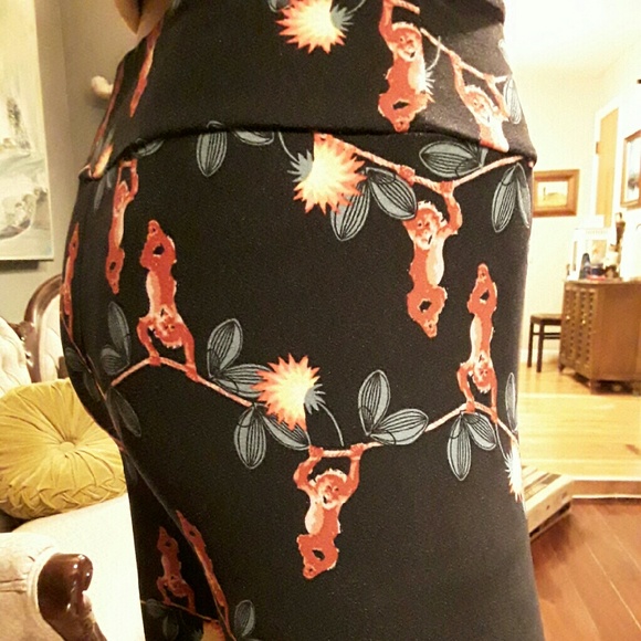 Lularoe Unicorn Rare  Hanging Monkey leggings - Picture 3 of 4
