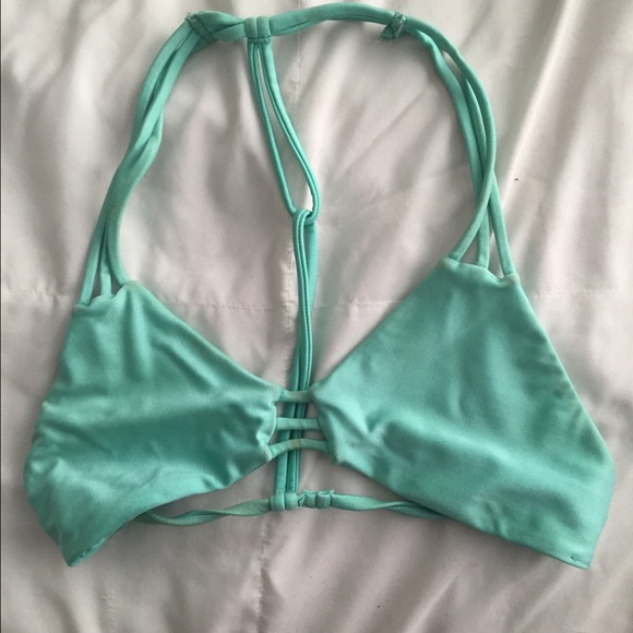 Stone fox, teal swimsuit top