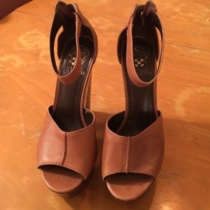 Vince Camuto brown leather heels