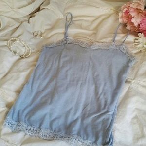 American Dream Tops - Light Blue Lacy Camisole American Dream Tops - Light Blue Lacy Camisole