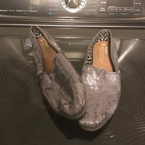Silver Sequin TOMS