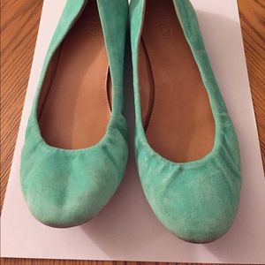 Suede J Crew Ballet Flats in Vibrant Spring