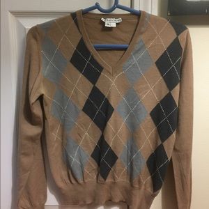 Michael Kors V-Neck argyle sweater