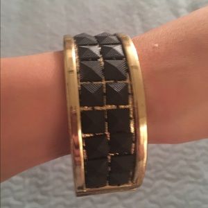 Black and gold cuff bracelet