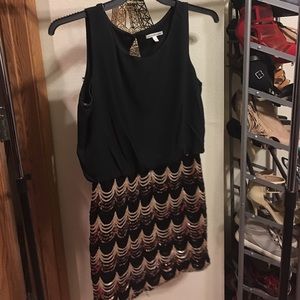 Dress with sequin detailed bottom