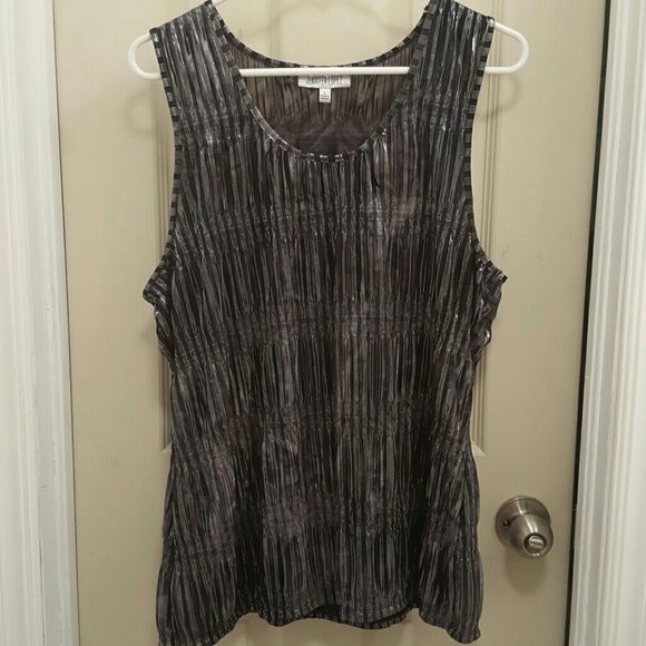 Silver and black tank top