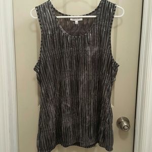 Silver and black tank top