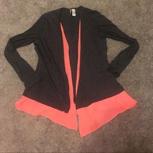 BKE Cardigan with Neon Layering