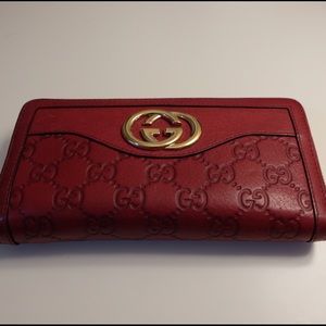 Gucci monogram Leather zip around Women's Wallet