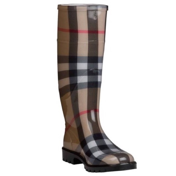 Burberry house check rain boots
