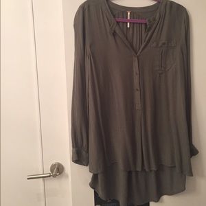 Military green blouse