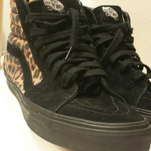 Vans cheetah print high-top shoes