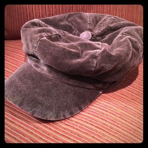 Brown velvet hat