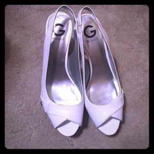 Guess Patent White Heels