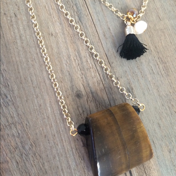 1 Long - tiger eye genuine stone handmade necklace