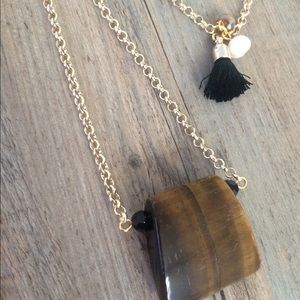 1 Long - tiger eye genuine stone handmade necklace
