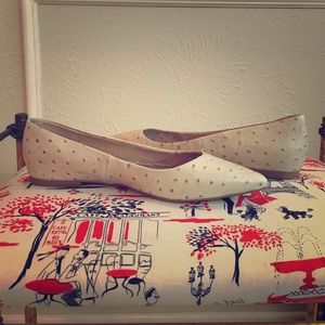 Seychelles 7.5 White Ostrich Flats Anthropologie