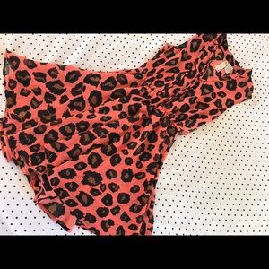 Pinkish-Orange cheetah print sheer dress