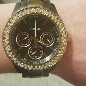 Fossil Brown and Rose Gold watch