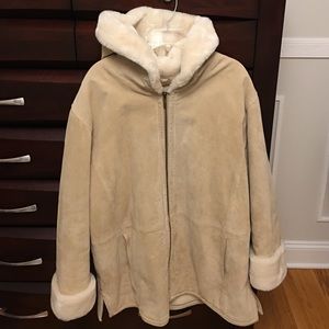 Sued leather with Fur lining coat
