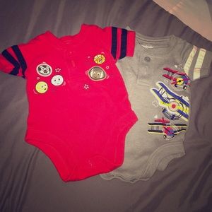 Grey And Red Newborn Onsies
