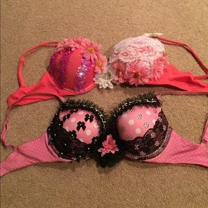 Hand sewn rave bras 34D
