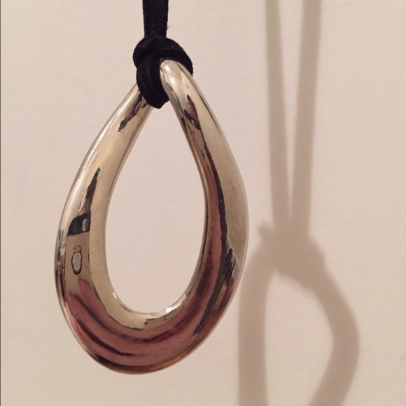 Silver and black necklace